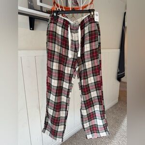 Abercrombie & Fitch Red and White Plaid Joggers